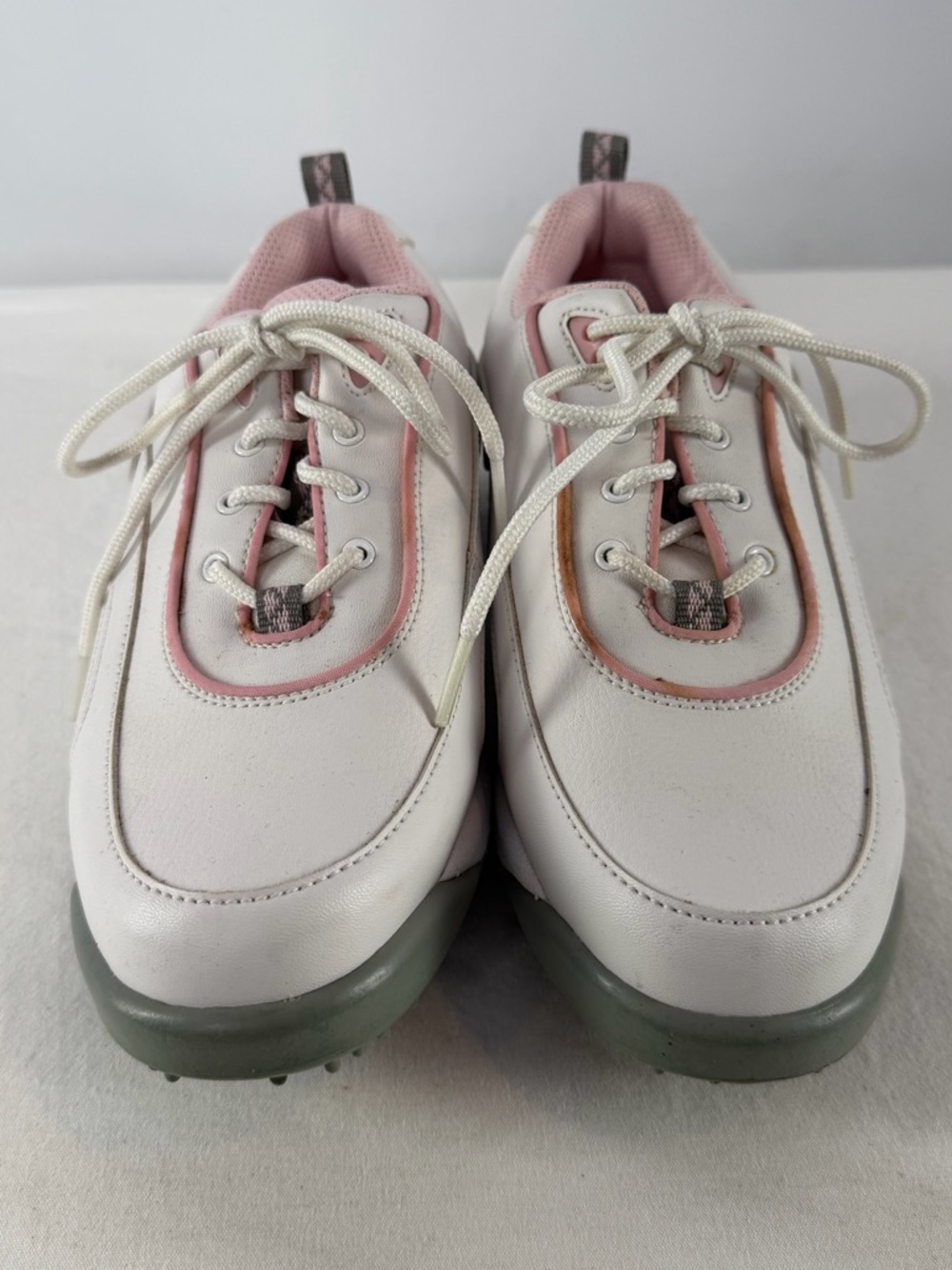 FootJoy GreenJoys Spiked Leather Golf Shoes in White Pink Size‎ 7 - Picture 3 of 8